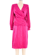 Fuschia Silk Rosebud Skirt Ensemble Suit arcadeshops.com