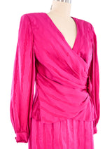 Fuschia Silk Rosebud Skirt Ensemble Suit arcadeshops.com