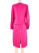 Fuschia Silk Rosebud Skirt Ensemble Suit arcadeshops.com