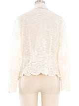 Ivory Floral Lace Blouse Top arcadeshops.com