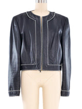 Escada Cropped Lamb Leather Jacket Jacket arcadeshops.com