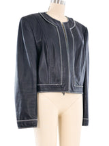 Escada Cropped Lamb Leather Jacket Jacket arcadeshops.com