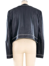 Escada Cropped Lamb Leather Jacket Jacket arcadeshops.com