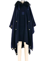 Sacai Fur Trimmed Grommeted Poncho Jacket arcadeshops.com