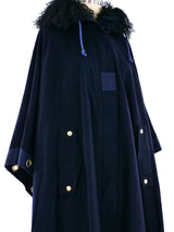 Sacai Fur Trimmed Grommeted Poncho Jacket arcadeshops.com