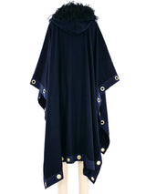 Sacai Fur Trimmed Grommeted Poncho Jacket arcadeshops.com