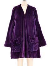 Arnold Scaasi Amethyst Sheared Beaver Coat and Shawl Outerwear arcadeshops.com