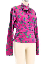 Ungaro Floral Cummerbund Style Top Top arcadeshops.com