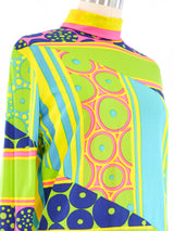 Neon Op Art Printed Long Sleeve Top Top arcadeshops.com