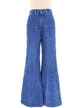 Patchwork Flared Denim Bottom arcadeshops.com