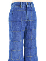 Patchwork Flared Denim Bottom arcadeshops.com
