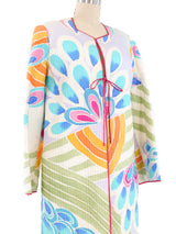 Mary McFadden Multicolor Printed Quilted Jacket Jacket arcadeshops.com