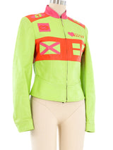 Escada Neon Leather Moto Jacket Jacket arcadeshops.com