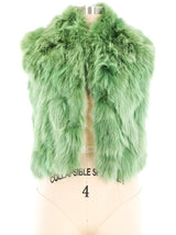 Plein Sud Green Fox Fur Vest Jacket arcadeshops.com