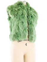 Plein Sud Green Fox Fur Vest Jacket arcadeshops.com