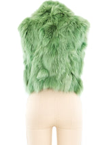 Plein Sud Green Fox Fur Vest Jacket arcadeshops.com