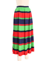 Accordion Pleated Striped Silk Skirt Bottom arcadeshops.com