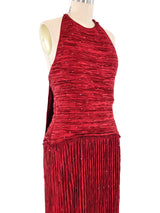 Mary McFadden Crystal Studded Pleated Gown Dress arcadeshops.com