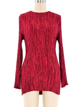 Mary McFadden Wine Pleated Top Top arcadeshops.com