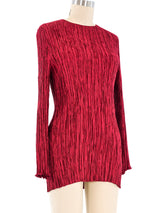 Mary McFadden Wine Pleated Top Top arcadeshops.com