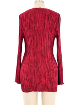 Mary McFadden Wine Pleated Top Top arcadeshops.com