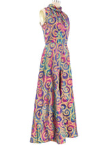 Metallic Swirl Palazzo Jumpsuit Jumpsuit arcadeshops.com