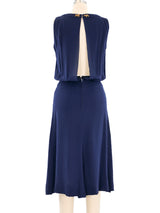 Chanel Navy Pleated Silk Tank Dress Dress arcadeshops.com