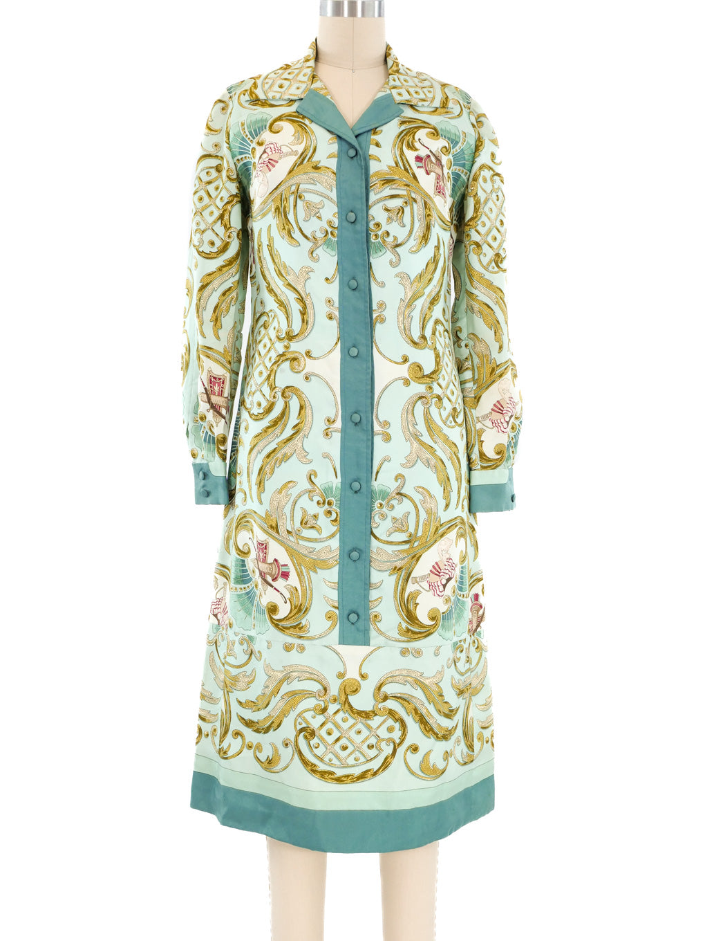 Hermes Baroque Printed Silk Shirt Dress Hermes Baroque Printed Silk Shirt Dress