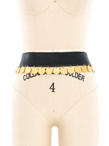 Donna Karan Coin Fringed Leather Belt Accessory arcadeshops.com