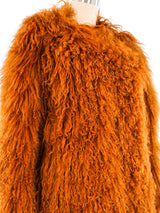1994 Yves Saint Laurent Orange Mongolian Fur Coat Outerwear arcadeshops.com