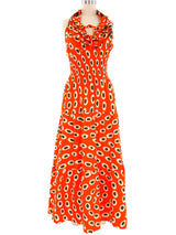 Floral Ruffled Halter Maxi Dress Dress arcadeshops.com