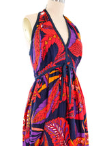 Graphic Paisley Halter Maxi Dress Dress arcadeshops.com