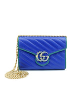 Gucci Marmont Quilted Blue Leather Bag Accessory arcadeshops.com