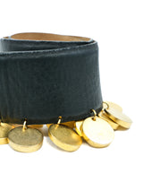 Donna Karan Coin Fringed Leather Belt Accessory arcadeshops.com