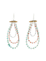 Turquoise Coral Shell Teardrop Earrings Jewelry arcadeshops.com
