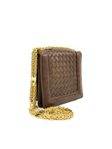 Bottega Veneta Brown Intrecciato Leather Shoulder Bag Accessory arcadeshops.com