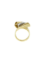 Diamond Accented 15k Gold Scroll Ring Fine Jewelry arcadeshops.com