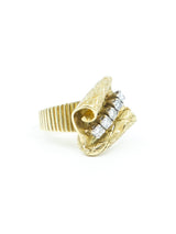 Diamond Accented 15k Gold Scroll Ring Fine Jewelry arcadeshops.com