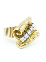 Diamond Accented 15k Gold Scroll Ring Fine Jewelry arcadeshops.com
