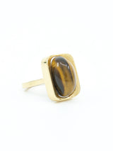 18k Gold Tiger's Eye Cabochon Ring Fine Jewelry arcadeshops.com