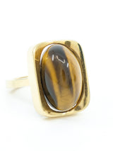 18k Gold Tiger's Eye Cabochon Ring Fine Jewelry arcadeshops.com