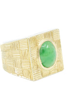 Gold and Jade Crosshatch Signet Ring Fine Jewelry arcadeshops.com