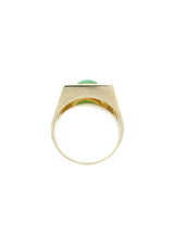 Gold and Jade Crosshatch Signet Ring Fine Jewelry arcadeshops.com