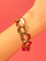 14K Retro Two Tone Link Bracelet Fine Jewelry arcadeshops.com