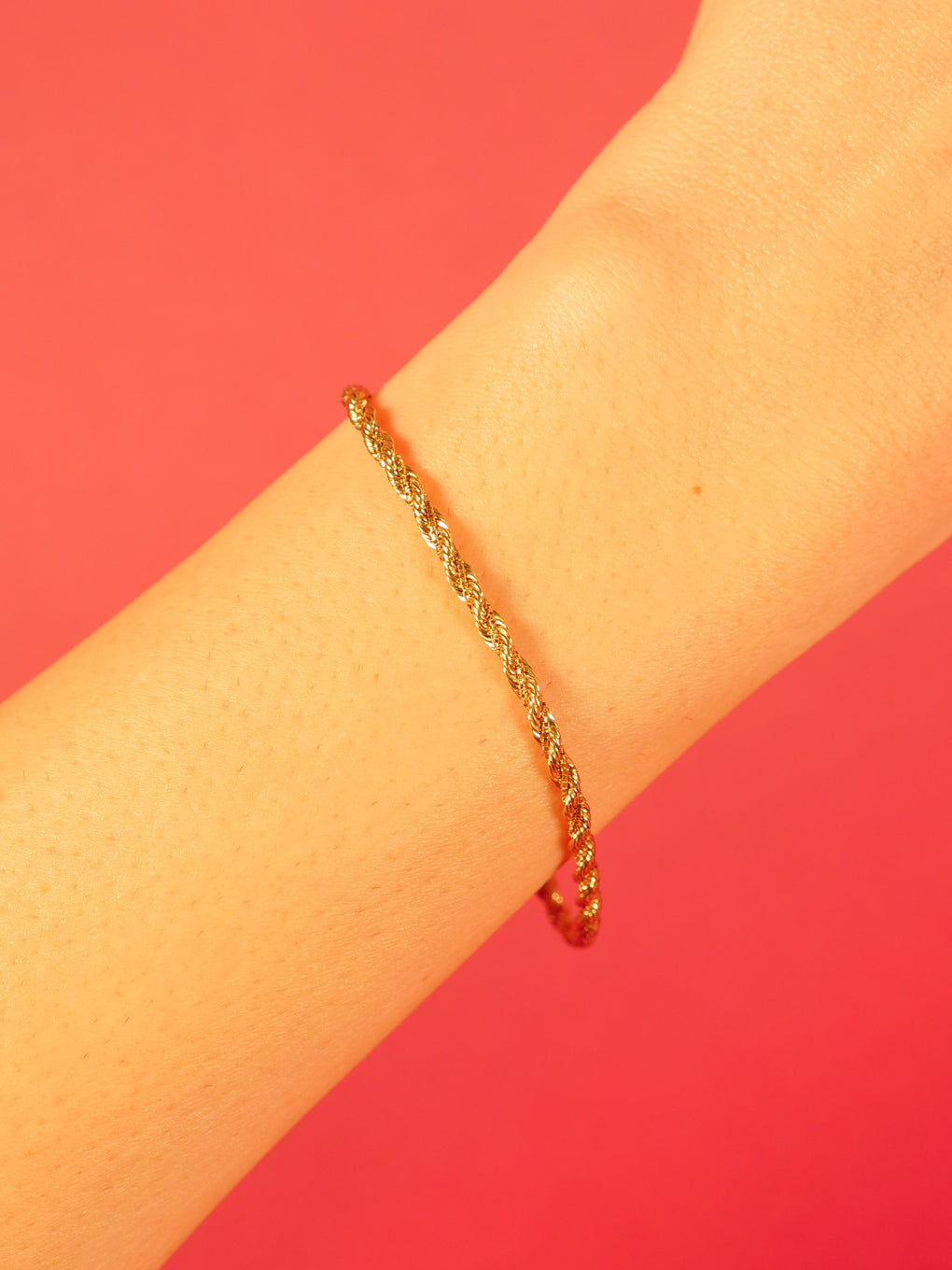 14k Solid Gold Rope Chain Bracelet 2.5mm