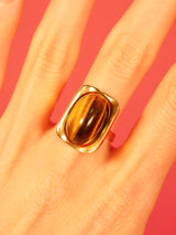 18k Gold Tiger's Eye Cabochon Ring Fine Jewelry arcadeshops.com
