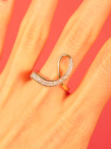 Gold and Diamond Looped Swirl Ring Fine Jewelry arcadeshops.com