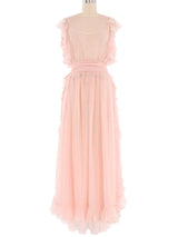 1930's Ruffled Blush Maxi Dress Dress arcadeshops.com