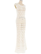 1970's Crochet Maxi Dress Dress arcadeshops.com