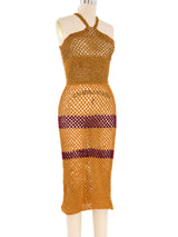 Hand Crochet Halter Midi Dress Dress arcadeshops.com